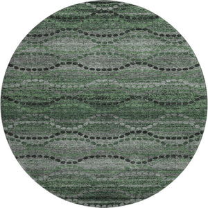 HomeRoots 8' X 10' Washable Olive Green & Gray Abstract Area Rug with UV Protection for High-Traffic Rooms 715325