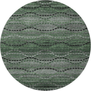HomeRoots 8' X 10' Washable Olive Green & Gray Abstract Area Rug with UV Protection for High-Traffic Rooms 715325