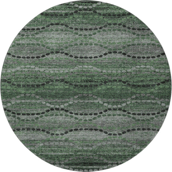HomeRoots 8' X 10' Washable Olive Green & Gray Abstract Area Rug with UV Protection for High-Traffic Rooms 715325