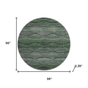 HomeRoots 8' X 10' Washable Olive Green & Gray Abstract Area Rug with UV Protection for High-Traffic Rooms 715325