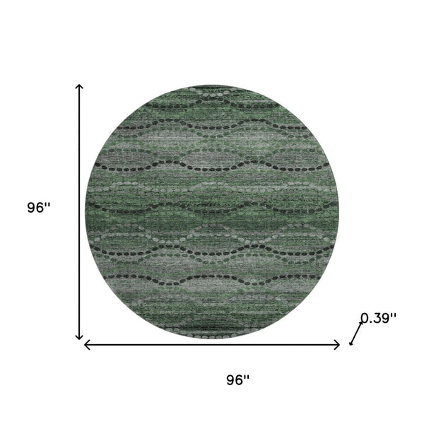 HomeRoots 8' X 10' Washable Olive Green & Gray Abstract Area Rug with UV Protection for High-Traffic Rooms 715325
