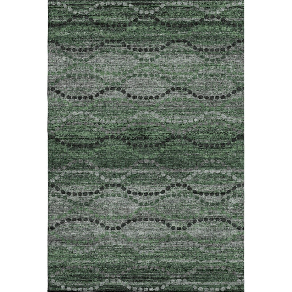 HomeRoots 9' X 12' Olive Green & Gray Abstract Geometric Area Rug – Stylish, Washable, UV-Protected & Durable 715326