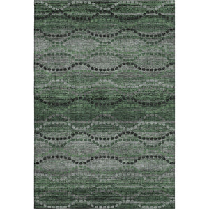 HomeRoots 9' X 12' Olive Green & Gray Abstract Geometric Area Rug – Stylish, Washable, UV-Protected & Durable 715326