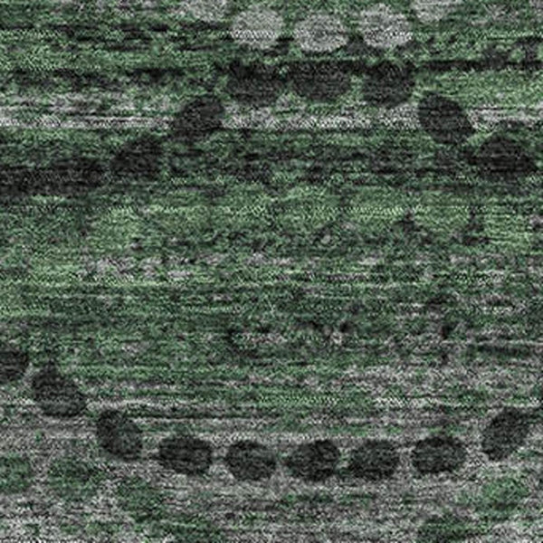 HomeRoots 9' X 12' Olive Green & Gray Abstract Geometric Area Rug – Stylish, Washable, UV-Protected & Durable 715326
