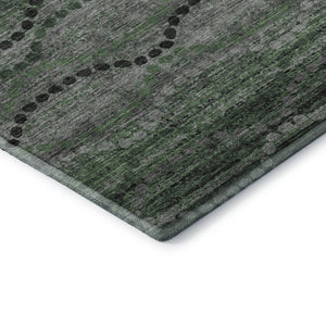 HomeRoots 9' X 12' Olive Green & Gray Abstract Geometric Area Rug – Stylish, Washable, UV-Protected & Durable 715326