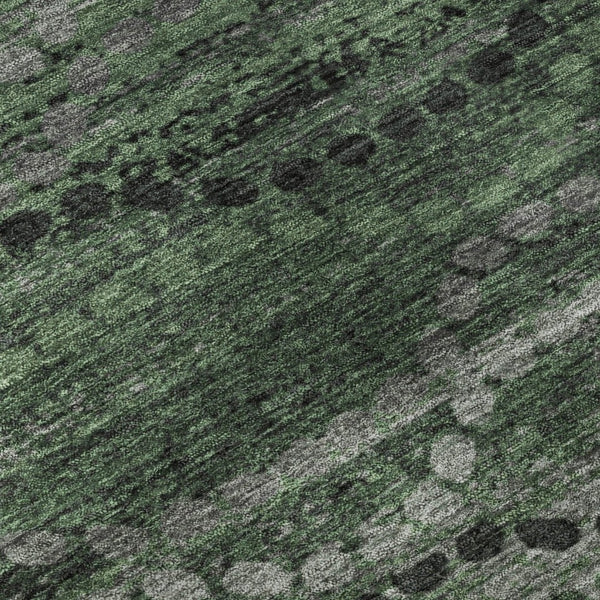 HomeRoots 9' X 12' Olive Green & Gray Abstract Geometric Area Rug – Stylish, Washable, UV-Protected & Durable 715326