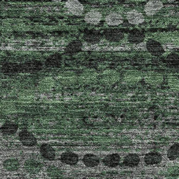 HomeRoots 10' Stylish Olive Green & Gray Abstract Geometric Area Rug - Washable, UV Protected, Durable Design! 715327