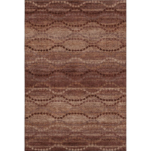 HomeRoots 8' Washable Round Rug in Rust and Copper – Durable, UV-Protected, Modern Geometric Design for Homes 715330