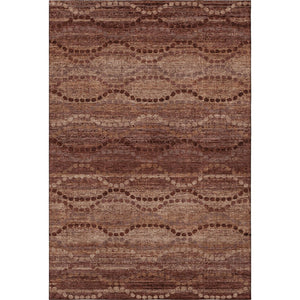 HomeRoots 8' Washable Round Rug in Rust and Copper – Durable, UV-Protected, Modern Geometric Design for Homes 715330