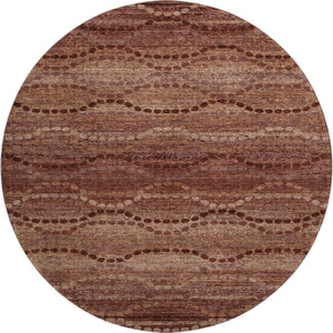 HomeRoots 8' X 10' Washable Rust and Copper Geometric Area Rug with UV Protection for Modern Homes and Kids 715331