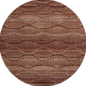 HomeRoots 8' X 10' Washable Rust and Copper Geometric Area Rug with UV Protection for Modern Homes and Kids 715331