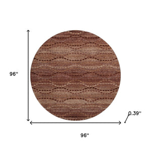HomeRoots 8' X 10' Washable Rust and Copper Geometric Area Rug with UV Protection for Modern Homes and Kids 715331
