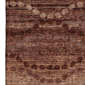 HomeRoots 9' X 12' Modern Rust and Copper Geometric Area Rug - Washable, UV-Protected, Stain-Resistant Design! 715332