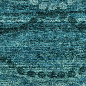 HomeRoots 8' Turquoise and Aqua Abstract Geometric Round Rug - Washable, UV Protected, Non-Slip, Stylish Decor 715336