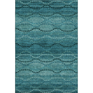 HomeRoots 9' X 12' Vibrant Turquoise & Aqua Abstract Geometric Area Rug - Washable, UV Protected & Stain Resistant! 715338