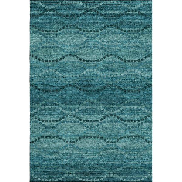 HomeRoots 9' X 12' Vibrant Turquoise & Aqua Abstract Geometric Area Rug - Washable, UV Protected & Stain Resistant! 715338