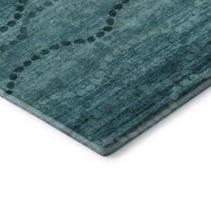 HomeRoots 9' X 12' Vibrant Turquoise & Aqua Abstract Geometric Area Rug - Washable, UV Protected & Stain Resistant! 715338