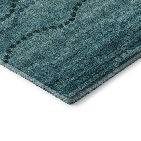 HomeRoots 9' X 12' Vibrant Turquoise & Aqua Abstract Geometric Area Rug - Washable, UV Protected & Stain Resistant! 715338