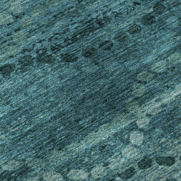 HomeRoots 9' X 12' Vibrant Turquoise & Aqua Abstract Geometric Area Rug - Washable, UV Protected & Stain Resistant! 715338