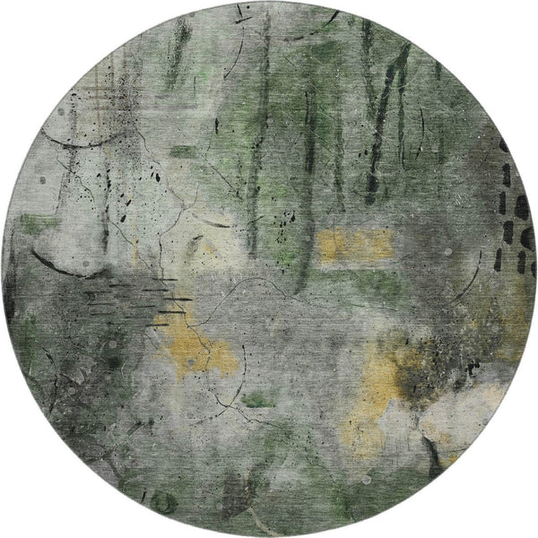 HomeRoots 8' X 10' Modern Pewter & Charcoal Washable Area Rug with UV Protection for Stylish Living Spaces 715349