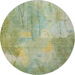 HomeRoots 8' X 10' Sage and Teal Abstract Area Rug - Durable, Washable, UV-Protected for Busy Homes & Outdoors 715355