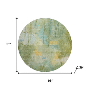 HomeRoots 8' X 10' Sage and Teal Abstract Area Rug - Durable, Washable, UV-Protected for Busy Homes & Outdoors 715355
