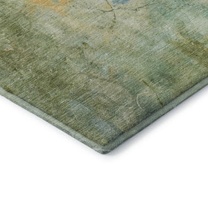 HomeRoots 9' X 12' Sage and Teal Abstract Area Rug - Washable, Stain Resistant, UV Protected for Modern Homes 715356