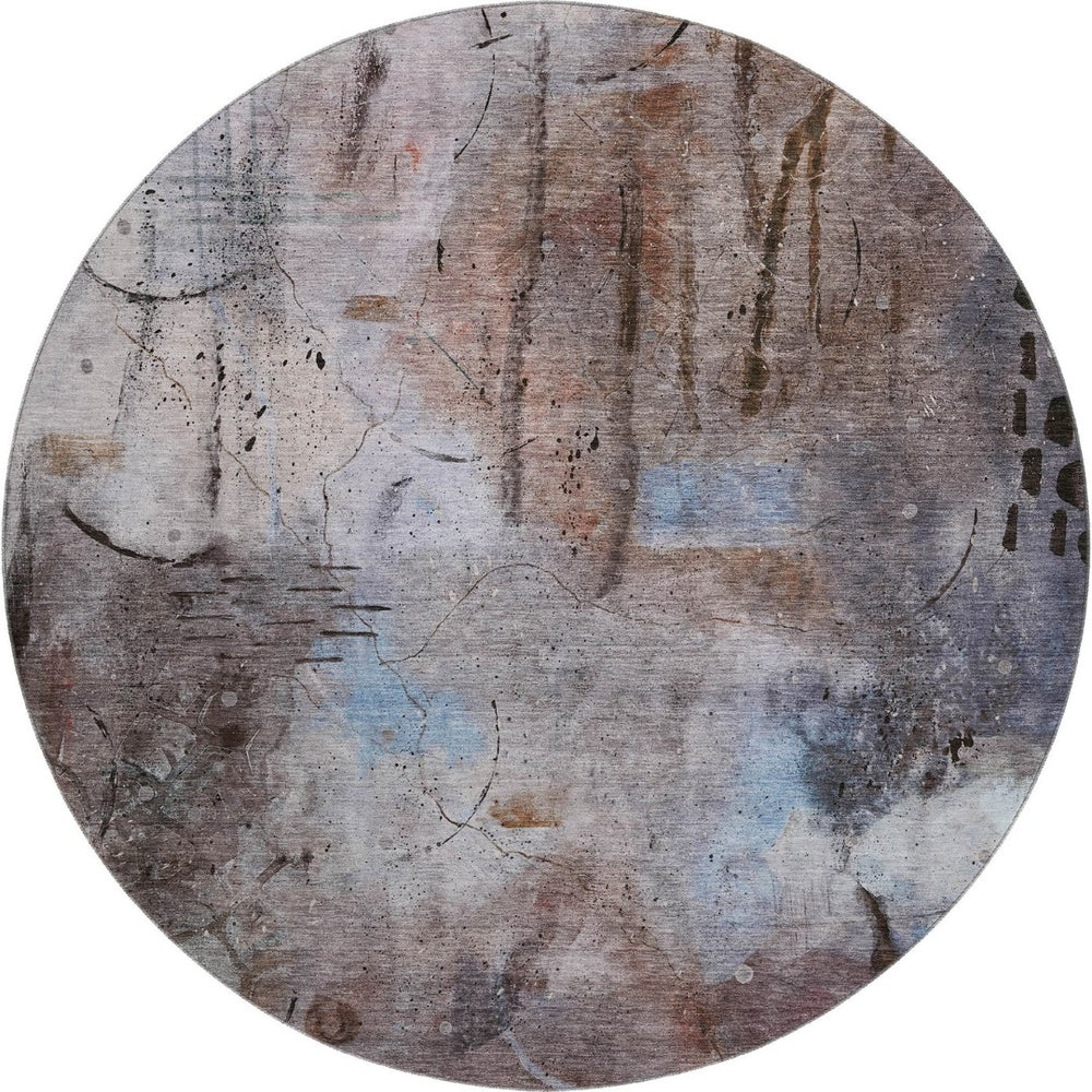 HomeRoots 8' X 10' Washable Taupe & Gray Abstract Area Rug with UV Protection for Modern Homes & Easy Care 715367