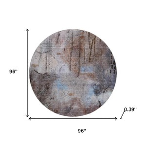 HomeRoots 8' X 10' Washable Taupe & Gray Abstract Area Rug with UV Protection for Modern Homes & Easy Care 715367