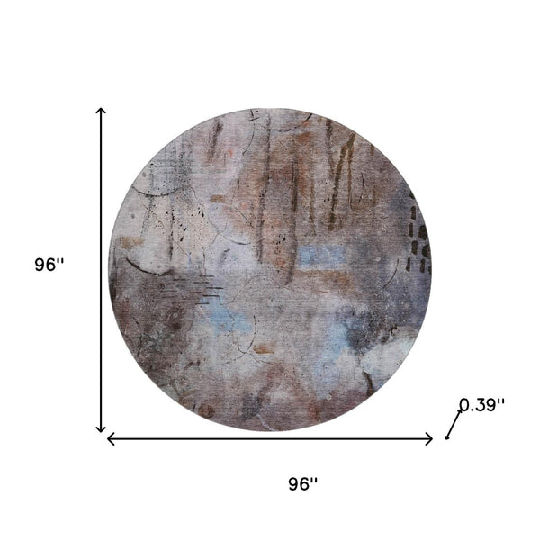 HomeRoots 8' X 10' Washable Taupe & Gray Abstract Area Rug with UV Protection for Modern Homes & Easy Care 715367