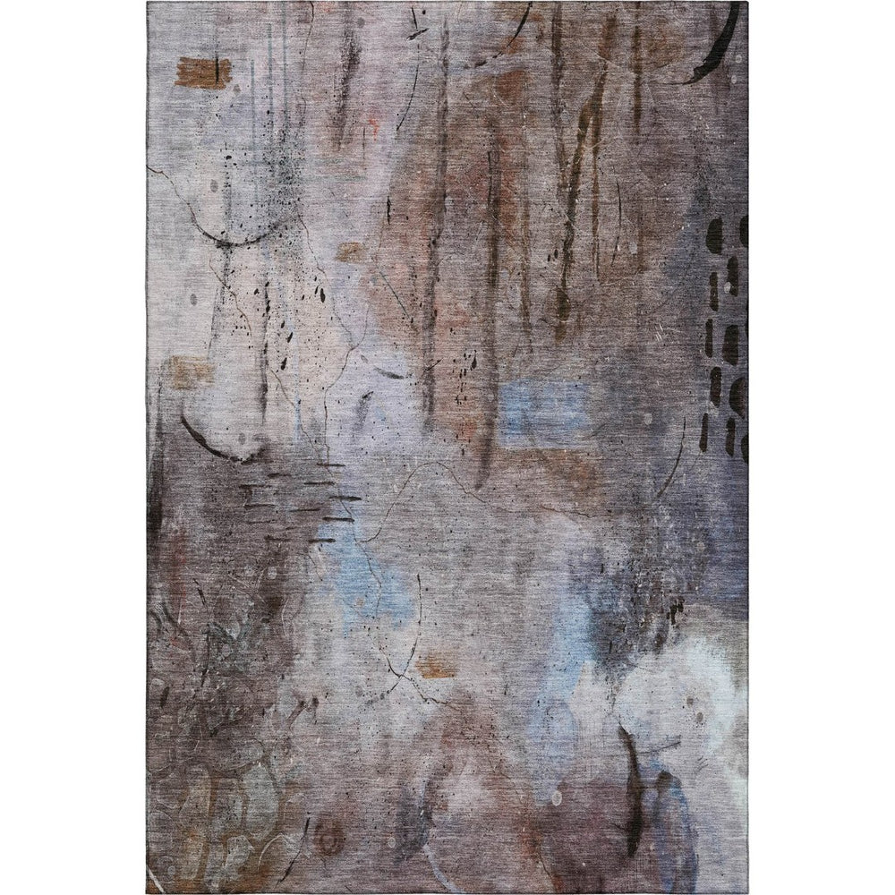 HomeRoots 9' X 12' Taupe and Gray Abstract Area Rug - Washable, UV Protected, Non-Slip, Modern Design for Home 715368