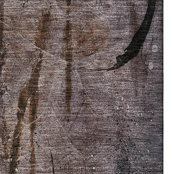 HomeRoots 9' X 12' Taupe and Gray Abstract Area Rug - Washable, UV Protected, Non-Slip, Modern Design for Home 715368