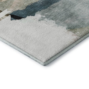 HomeRoots 8' X 10' Washable Green & Ivory Abstract Area Rug with UV Protection – Durable, Stylish, and Versatile! 715385