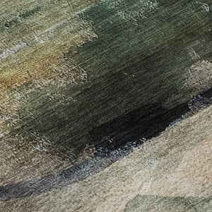 HomeRoots 8' X 10' Washable Green & Ivory Abstract Area Rug with UV Protection – Durable, Stylish, and Versatile! 715385