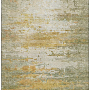 HomeRoots 5' X 8' Sage And Ivory Abstract Area Rug - Modern Washable Design with UV Protection & Stain Resistance 715401