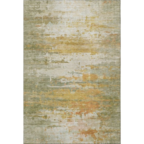HomeRoots 5' X 8' Sage And Ivory Abstract Area Rug - Modern Washable Design with UV Protection & Stain Resistance 715401