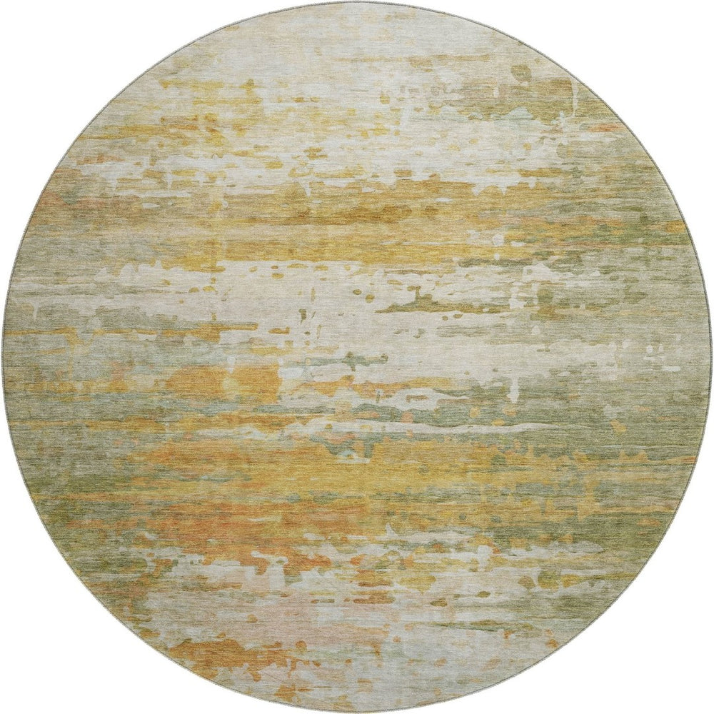 HomeRoots 8' X 10' Sage and Ivory Abstract Washable Area Rug - Stain Resistant, UV Protected, Family-Friendly Style 715403