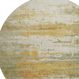 HomeRoots 8' X 10' Sage and Ivory Abstract Washable Area Rug - Stain Resistant, UV Protected, Family-Friendly Style 715403