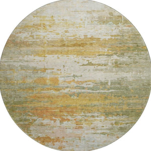 HomeRoots 8' X 10' Sage and Ivory Abstract Washable Area Rug - Stain Resistant, UV Protected, Family-Friendly Style 715403
