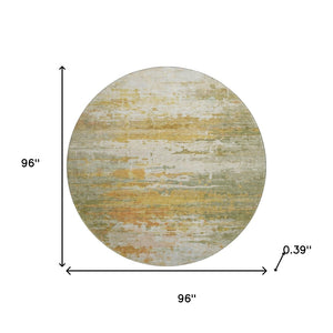 HomeRoots 8' X 10' Sage and Ivory Abstract Washable Area Rug - Stain Resistant, UV Protected, Family-Friendly Style 715403