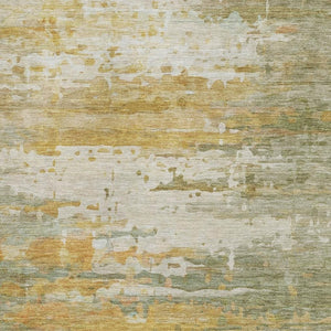 HomeRoots 9' X 12' Sage and Ivory Abstract Area Rug – Washable, UV Protected, Durable, Perfect for Families 715404