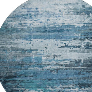 HomeRoots 8' X 10' Abstract Blue and Gray Washable Area Rug with UV Protection for High-Traffic Spaces 715409