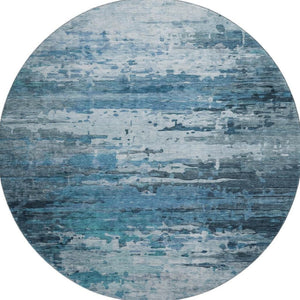 HomeRoots 8' X 10' Abstract Blue and Gray Washable Area Rug with UV Protection for High-Traffic Spaces 715409
