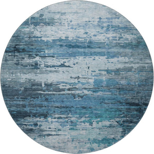 HomeRoots 8' X 10' Abstract Blue and Gray Washable Area Rug with UV Protection for High-Traffic Spaces 715409