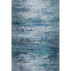 HomeRoots 10' X 14' Blue And Gray Abstract Area Rug – Durable, Washable, UV-Protected for Busy Homes & Families 715411