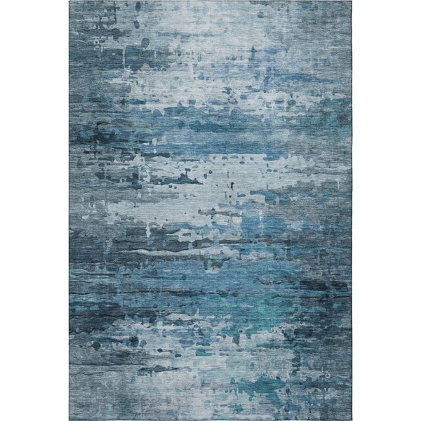 HomeRoots 10' X 14' Blue And Gray Abstract Area Rug – Durable, Washable, UV-Protected for Busy Homes & Families 715411