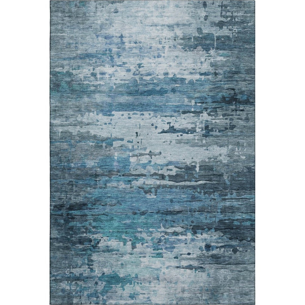 HomeRoots 10' X 14' Blue And Gray Abstract Area Rug – Durable, Washable, UV-Protected for Busy Homes & Families 715411