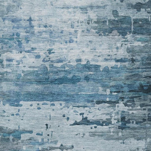 HomeRoots 10' X 14' Blue And Gray Abstract Area Rug – Durable, Washable, UV-Protected for Busy Homes & Families 715411