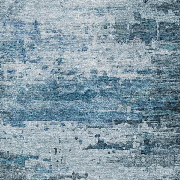 HomeRoots 10' X 14' Blue And Gray Abstract Area Rug – Durable, Washable, UV-Protected for Busy Homes & Families 715411