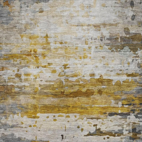 HomeRoots 5' X 8' Copper and Gray Abstract Area Rug - Stylish, Washable, UV Protected for High-Traffic Spaces 715413